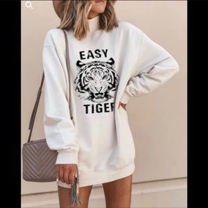 Turtleneck tiger mini dress
